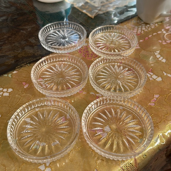 Crystal Vtg Princess House Highlights 24% Lead Crystal Round Coasters Se… - Picture 2 of 3